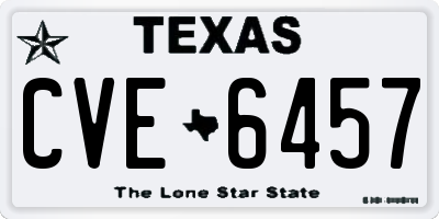 TX license plate CVE6457