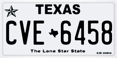 TX license plate CVE6458