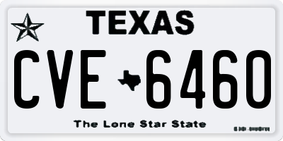 TX license plate CVE6460