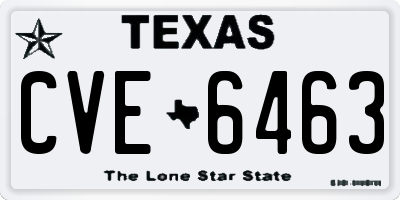 TX license plate CVE6463