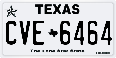 TX license plate CVE6464