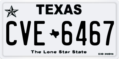 TX license plate CVE6467