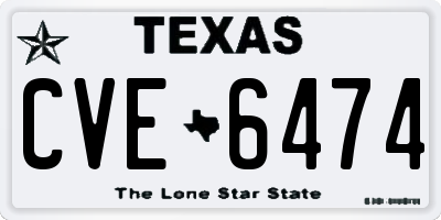 TX license plate CVE6474