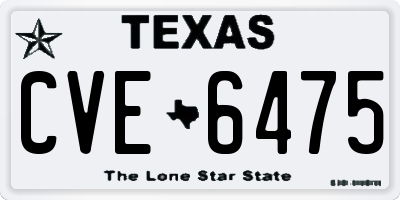TX license plate CVE6475