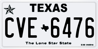 TX license plate CVE6476