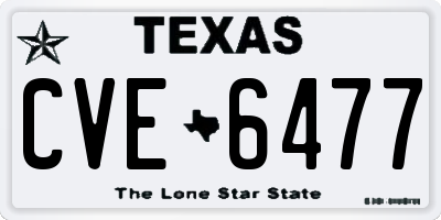 TX license plate CVE6477