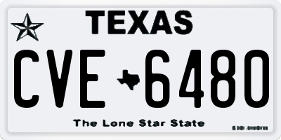 TX license plate CVE6480