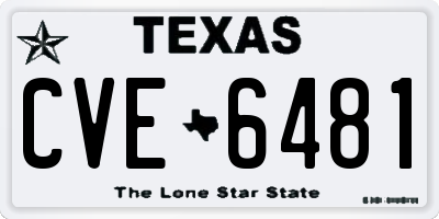 TX license plate CVE6481