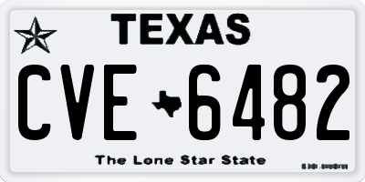 TX license plate CVE6482