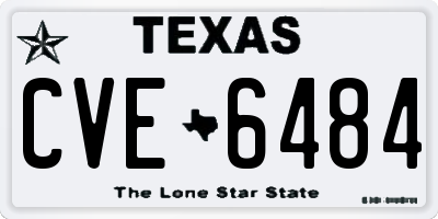 TX license plate CVE6484