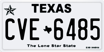 TX license plate CVE6485