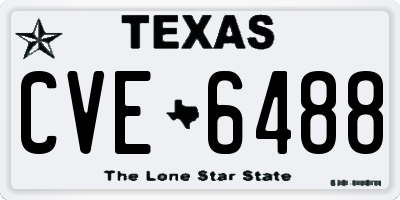 TX license plate CVE6488
