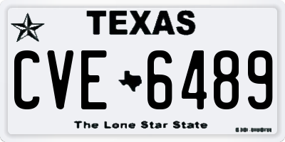 TX license plate CVE6489