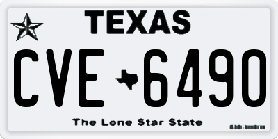 TX license plate CVE6490