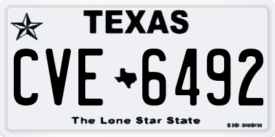 TX license plate CVE6492
