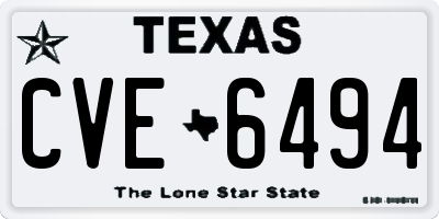 TX license plate CVE6494