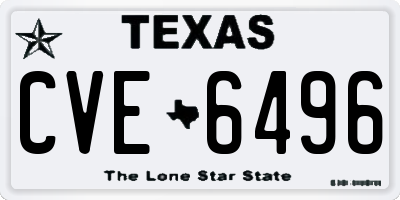 TX license plate CVE6496