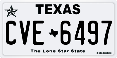 TX license plate CVE6497