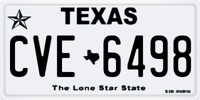 TX license plate CVE6498