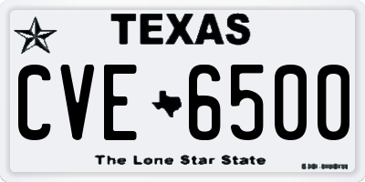 TX license plate CVE6500