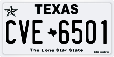TX license plate CVE6501