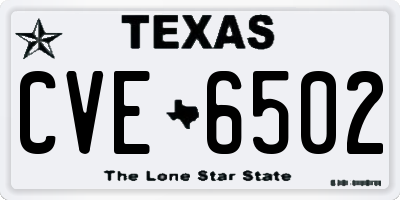 TX license plate CVE6502