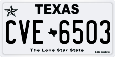TX license plate CVE6503