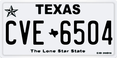 TX license plate CVE6504