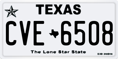 TX license plate CVE6508