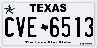 TX license plate CVE6513
