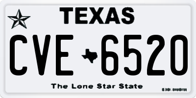 TX license plate CVE6520