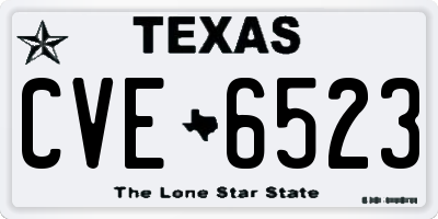 TX license plate CVE6523