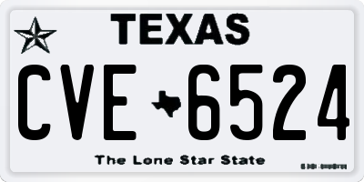 TX license plate CVE6524