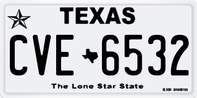 TX license plate CVE6532