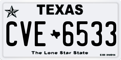 TX license plate CVE6533