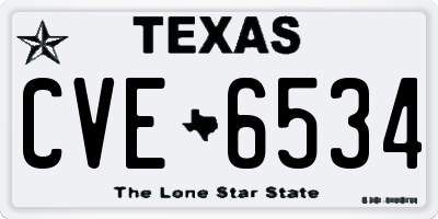 TX license plate CVE6534