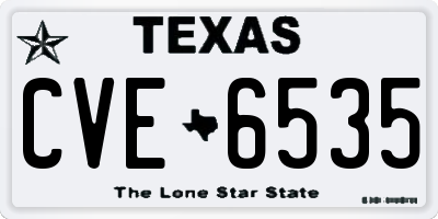 TX license plate CVE6535