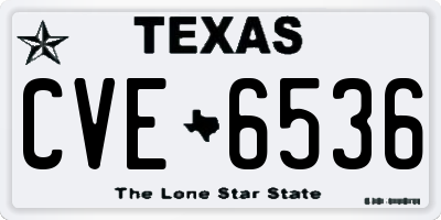 TX license plate CVE6536