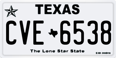 TX license plate CVE6538