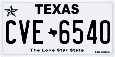 TX license plate CVE6540
