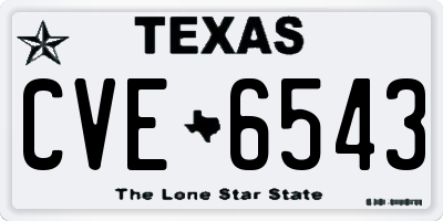 TX license plate CVE6543
