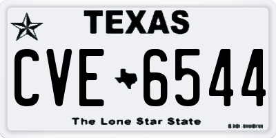 TX license plate CVE6544