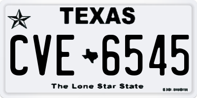 TX license plate CVE6545