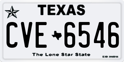 TX license plate CVE6546