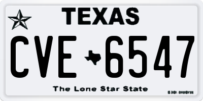 TX license plate CVE6547