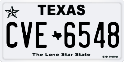 TX license plate CVE6548