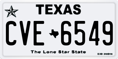 TX license plate CVE6549