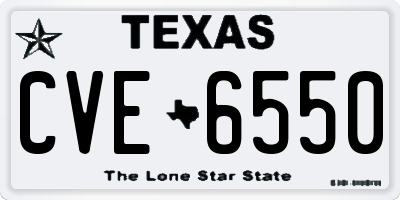 TX license plate CVE6550