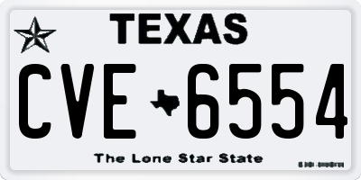 TX license plate CVE6554