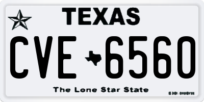 TX license plate CVE6560